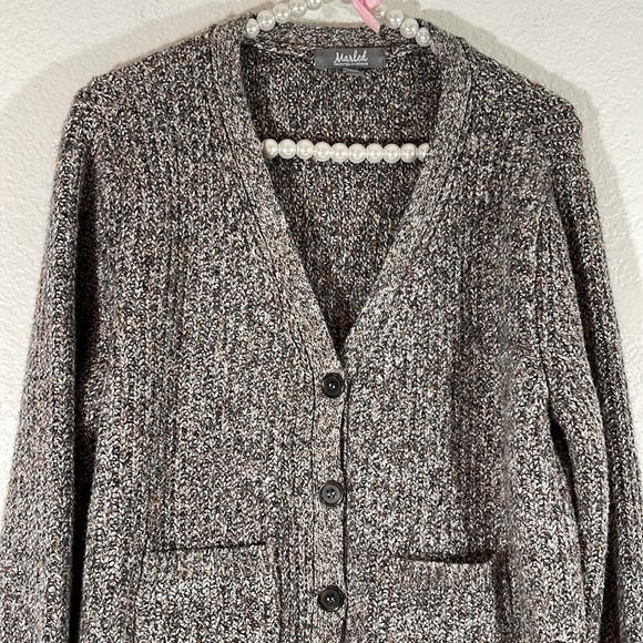 MARLED REUNITED CLOTHING Button Front Brown Knit Cardigan Sweater Women XL - Picture 2 of 9